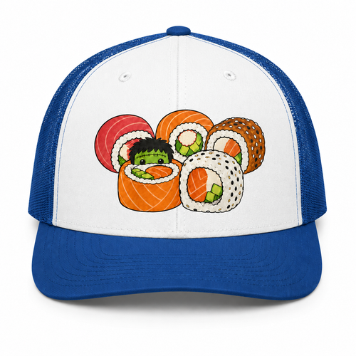 Dr. Sushi-Stein's Monster Trucker Hat - All Purple front view