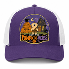 Keeper of the Pumpkins purple trucker hat - side view