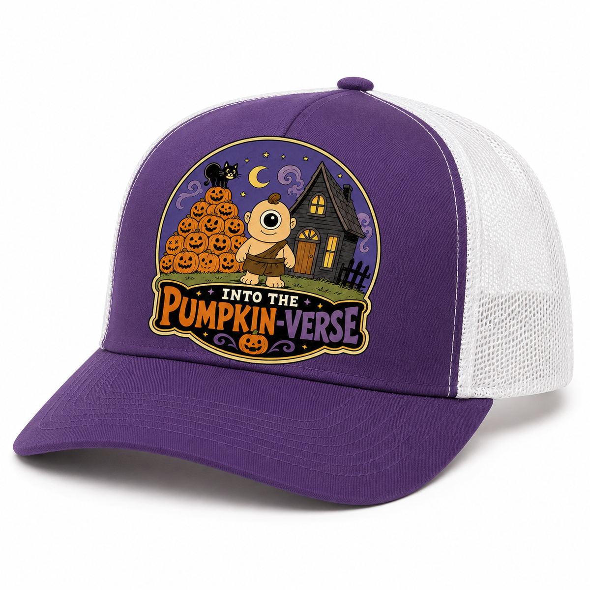 Keeper of the Pumpkins orange trucker hat - front view