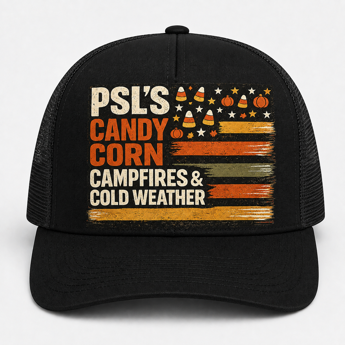 Pumpkin Spice Vibes Trucker Hat - All Orange side angle