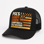 Pumpkin Spice Vibes Trucker Hat - Orange & White front