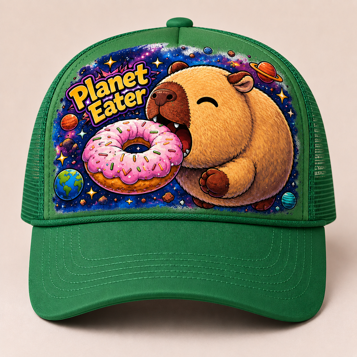 Planet Eater Trucker Hat - All Pink - Front
