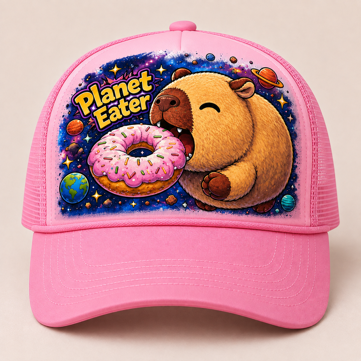 Planet Eater Trucker Hat - All Orange - Front
