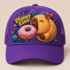 Planet Eater Trucker Hat - Purple & White - Front
