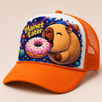 Planet Eater Trucker Hat - Black & White - Side Angle