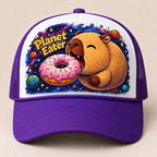 Planet Eater Trucker Hat - Purple & White - Side Angle