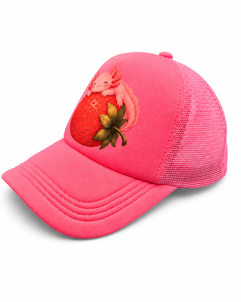Sleeping Strawb-A-Lotl Trucker Hat
