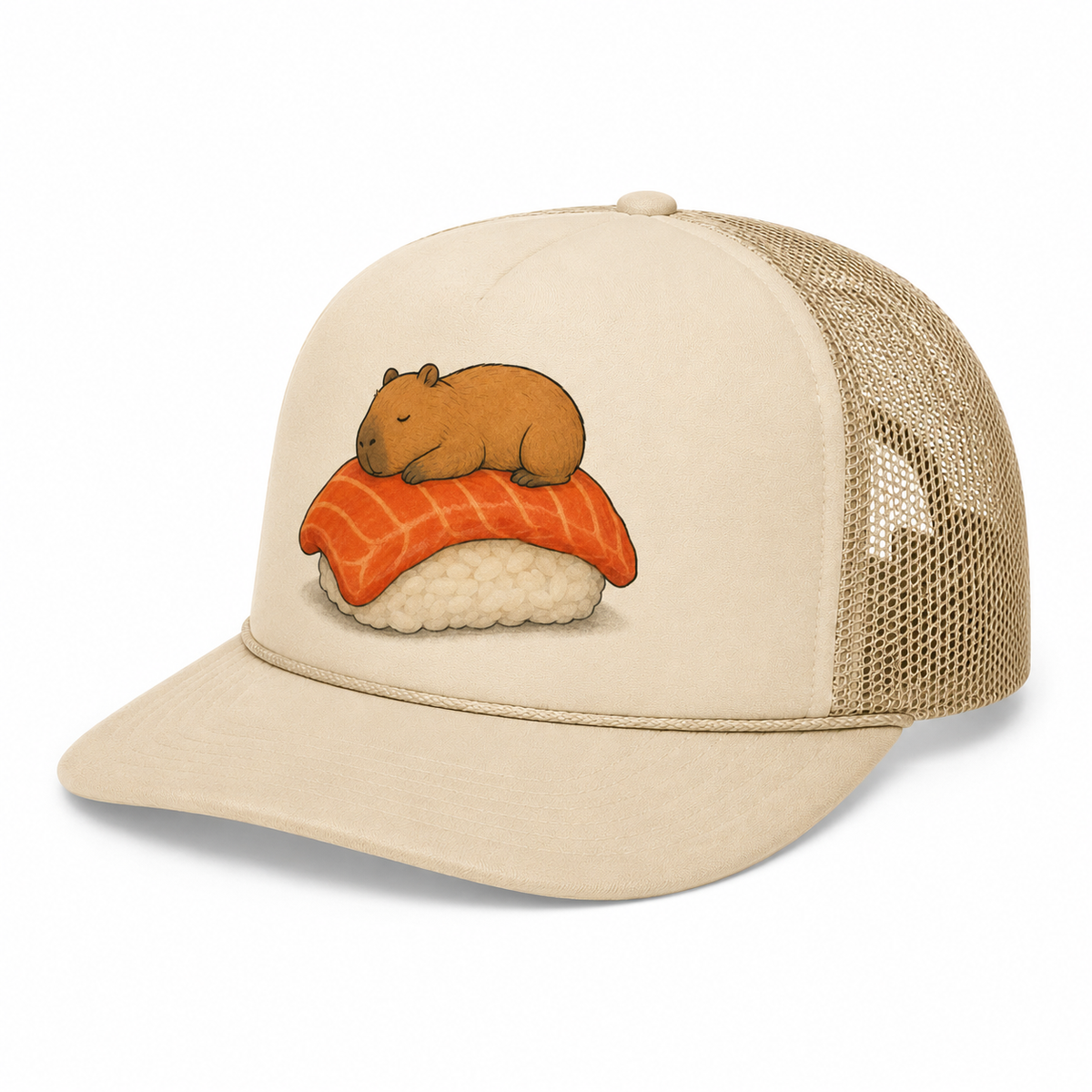 Sushi-bara Trucker Hat - Tan - Side Angle