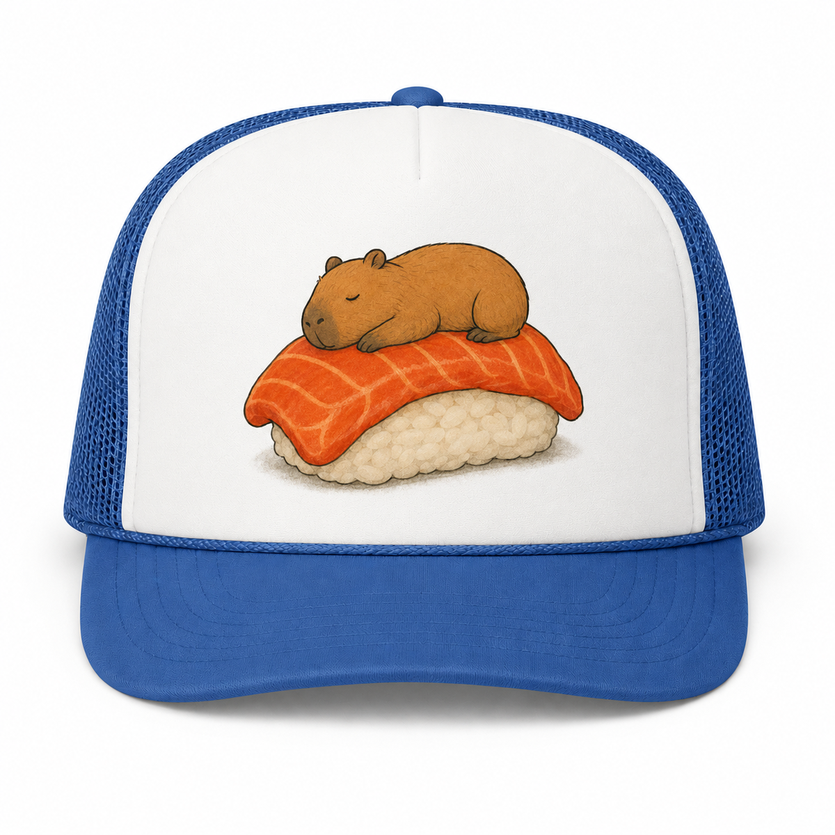Sushi-bara Trucker Hat - Blue & White - Front