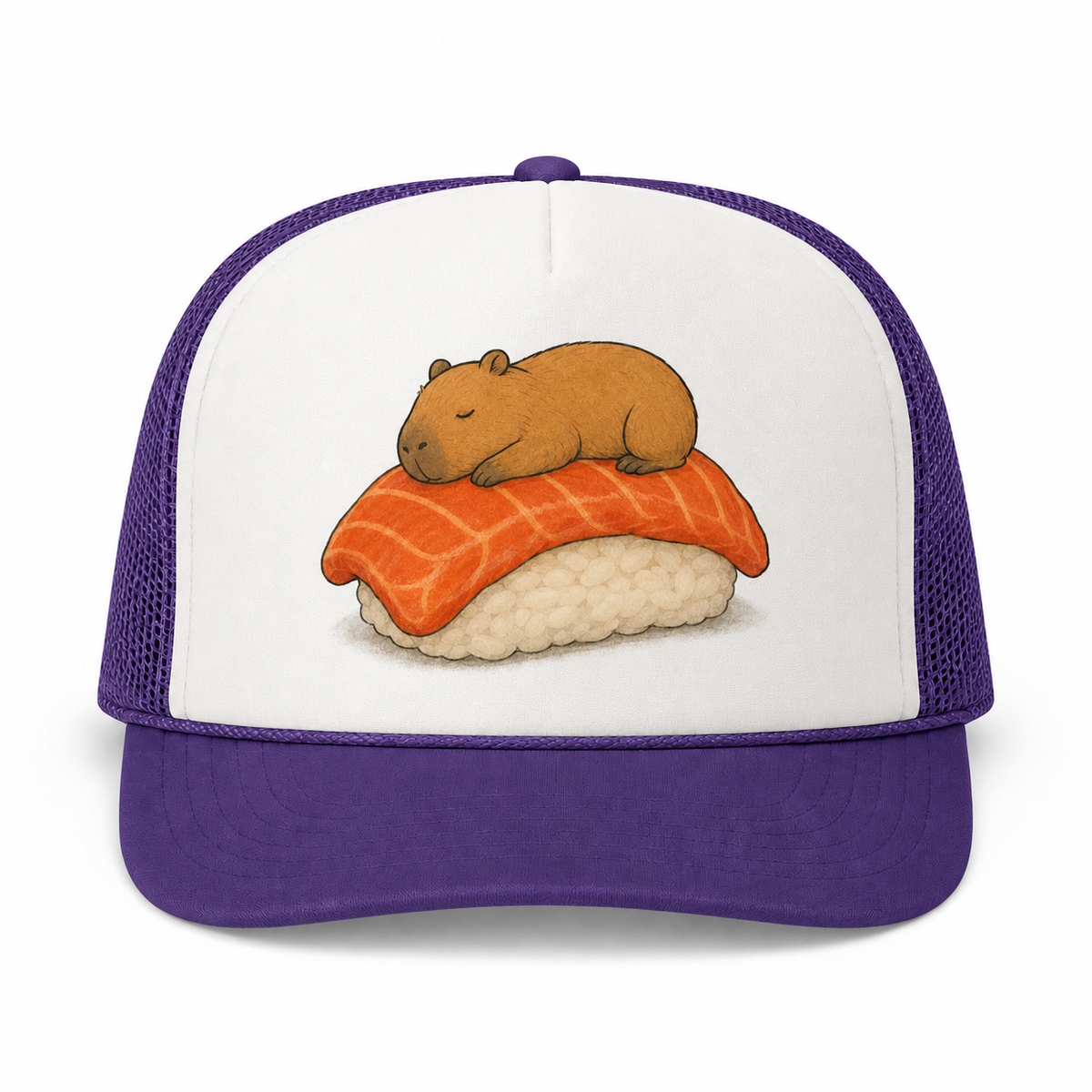 Sushi-bara Trucker Hat - Purple & White - Front