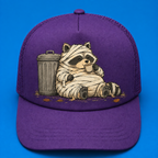 Trash Can Coffee Break Trucker Hat - Orange & White - Front