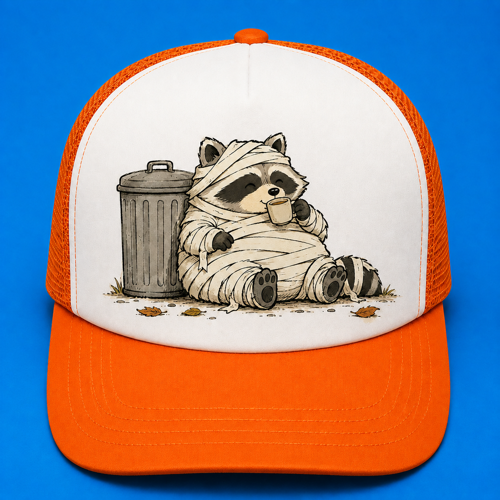 Trash Can Coffee Break Trucker Hat
