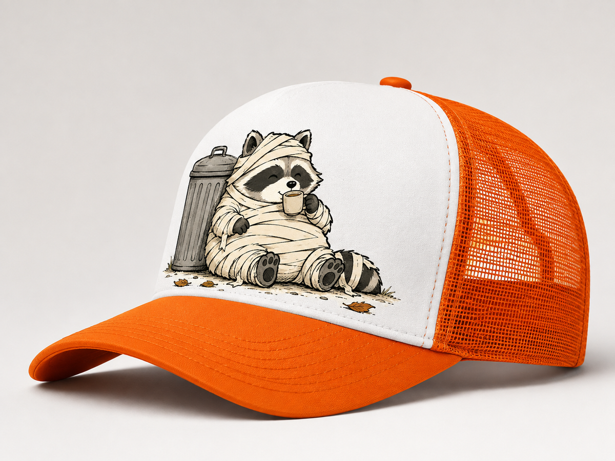 Trash Can Coffee Break Trucker Hat