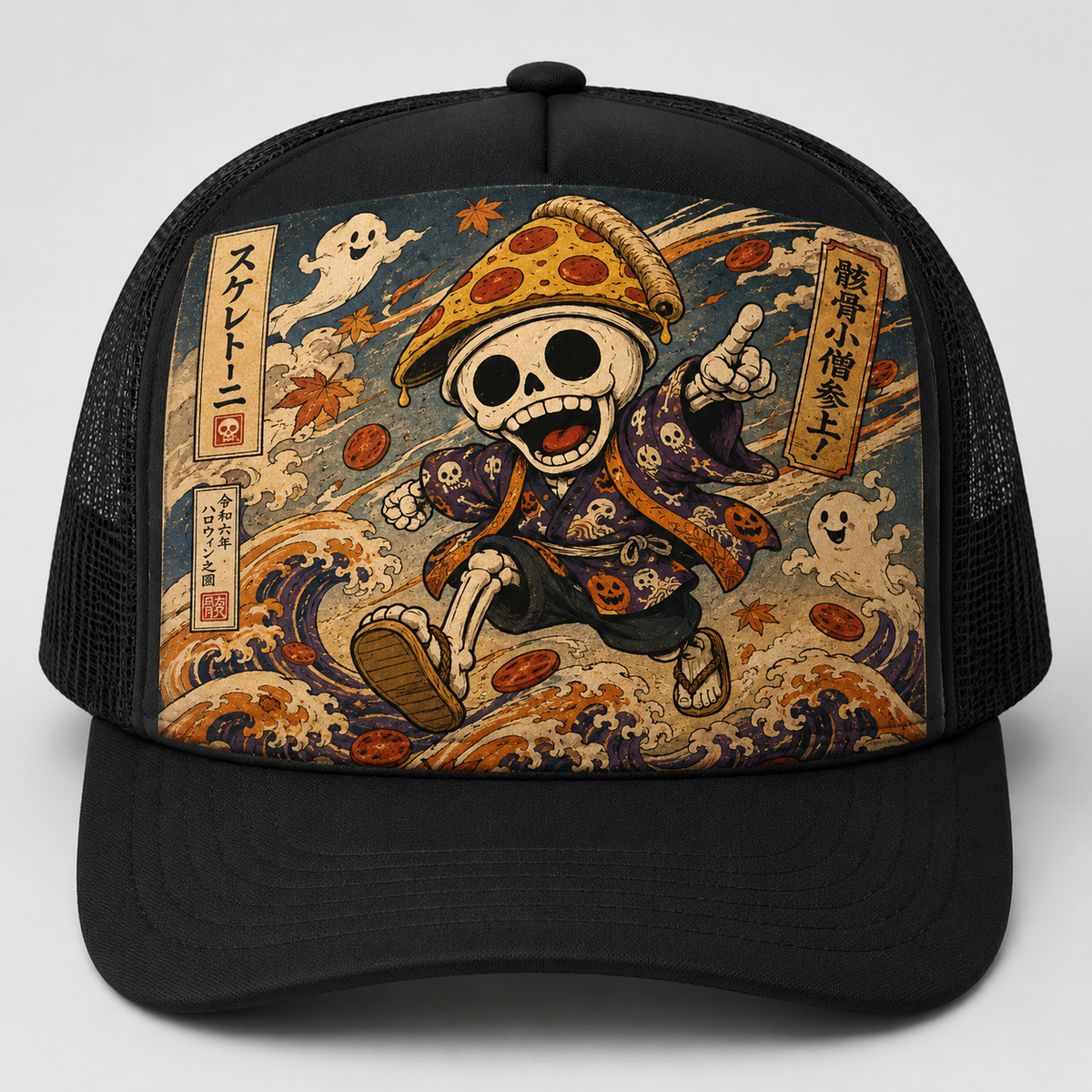 Ukiyo-e Style Skelettoni Trucker Hat