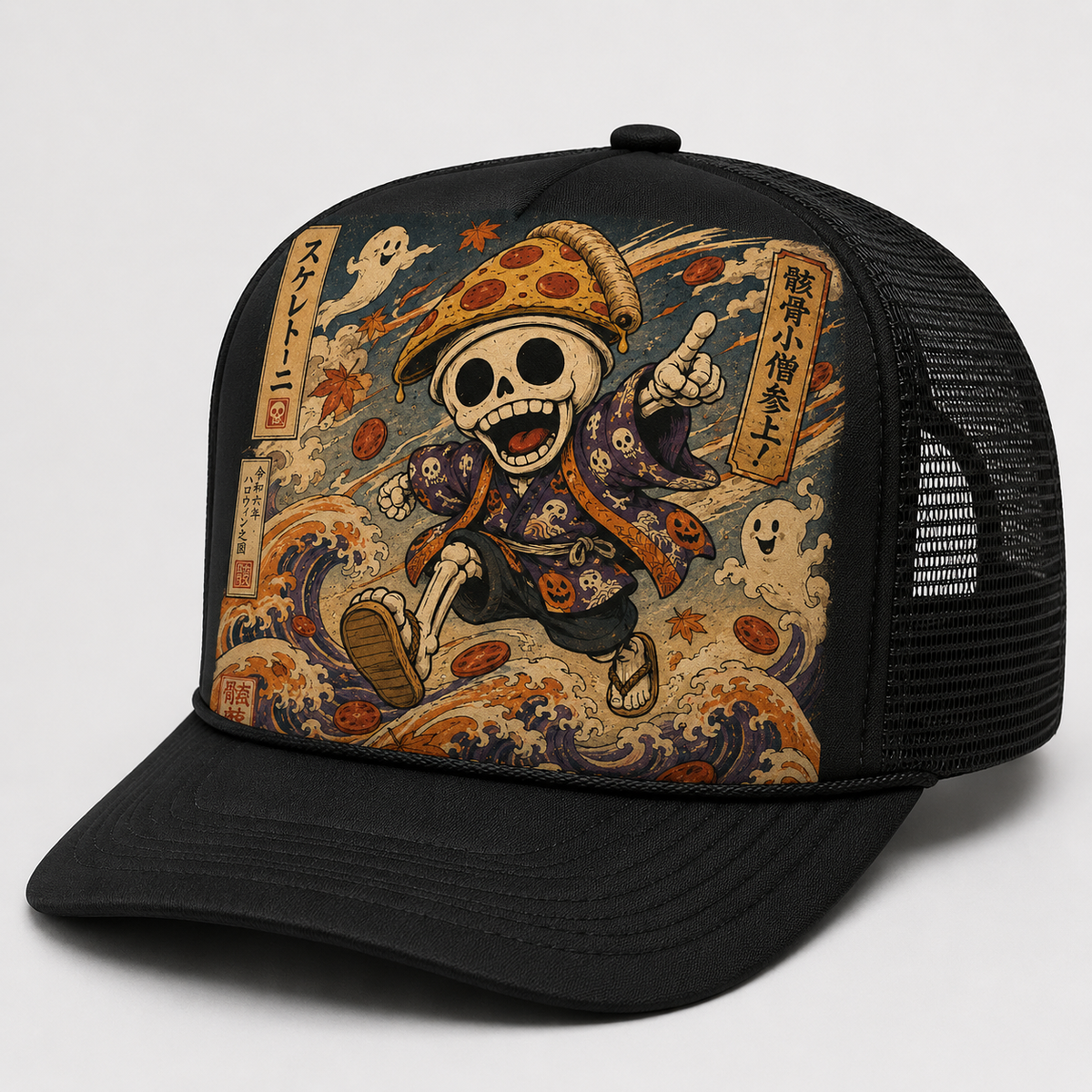 Ukiyo-e Style Skelettoni Trucker Hat