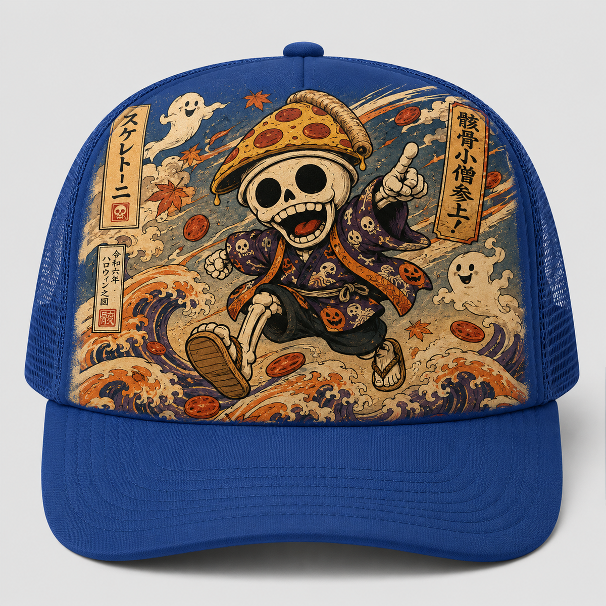 Ukiyo-e Style Skelettoni Trucker Hat