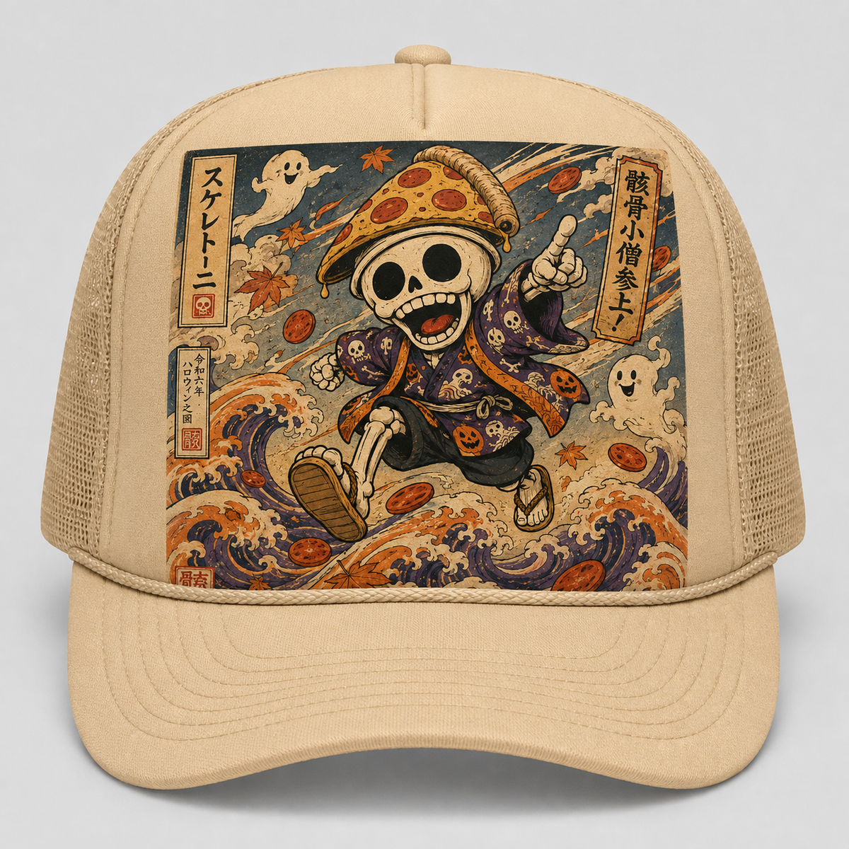 Ukiyo-e Style Skelettoni Trucker Hat