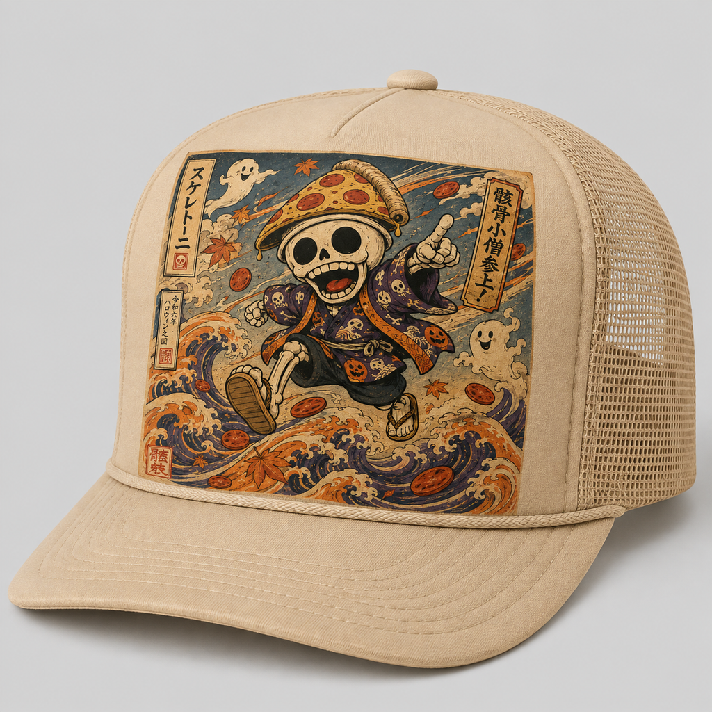 Ukiyo-e Style Skelettoni Trucker Hat