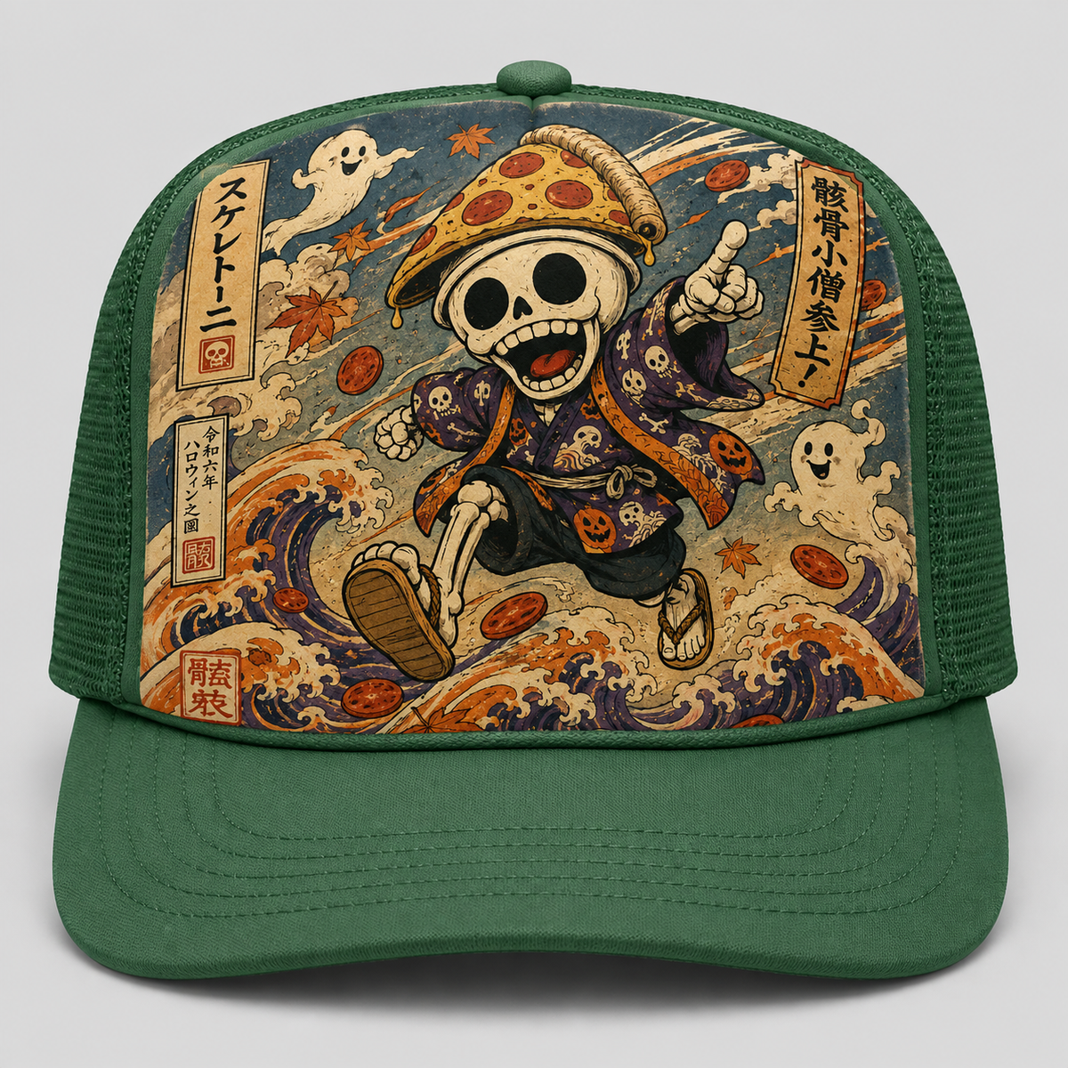 Ukiyo-e Style Skelettoni Trucker Hat