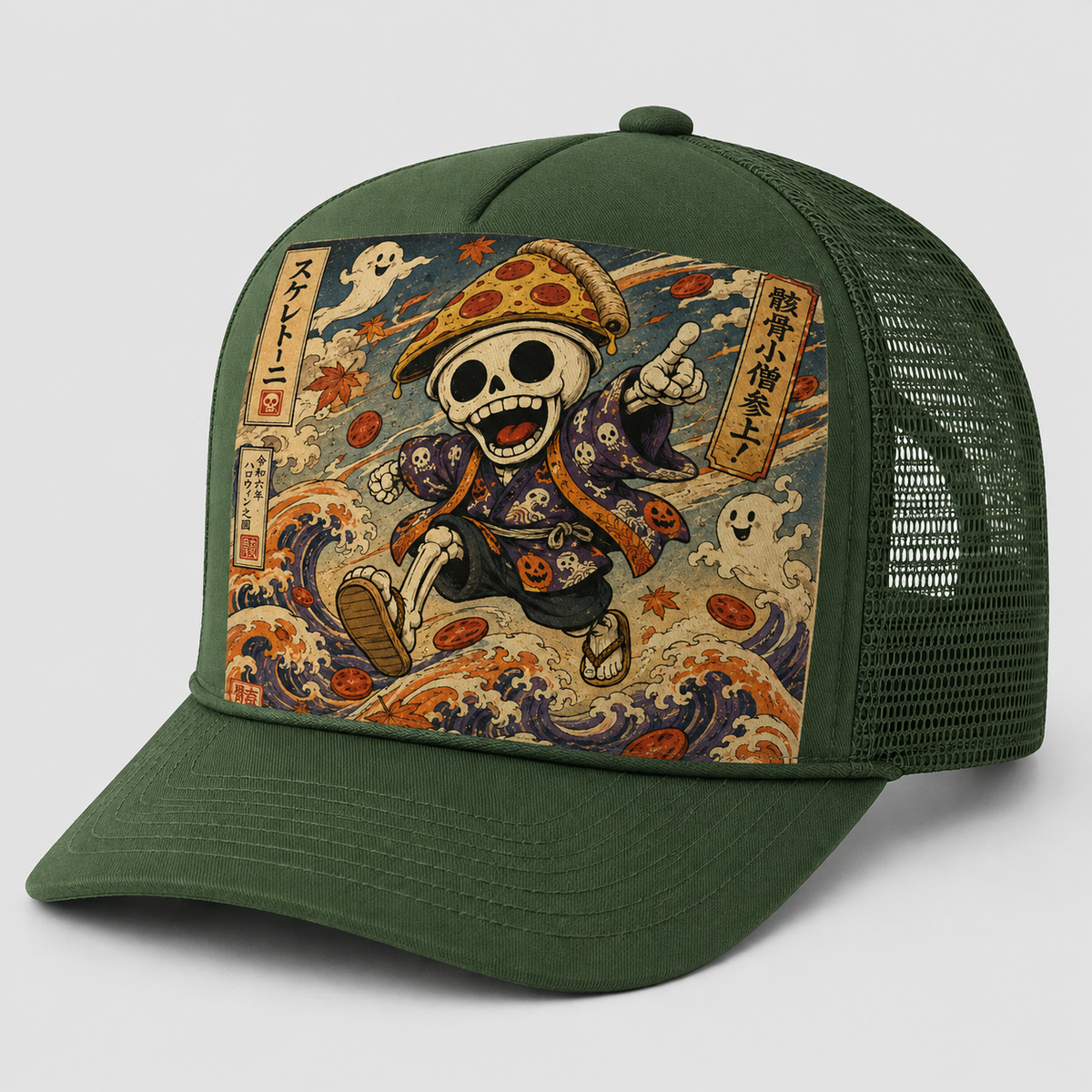 Ukiyo-e Style Skelettoni Trucker Hat