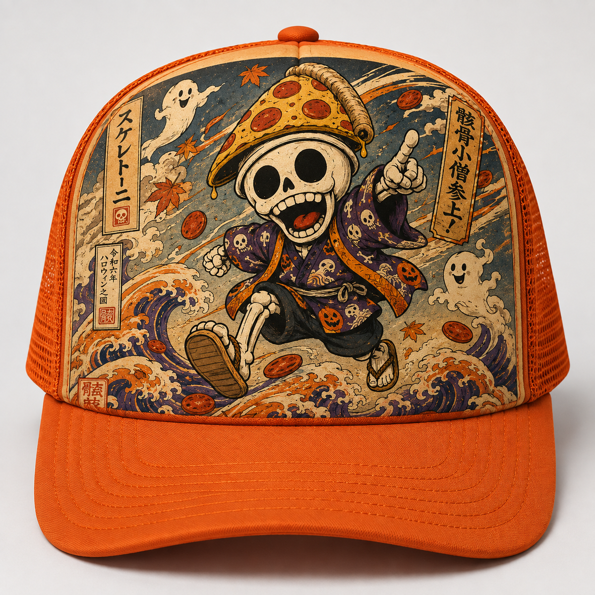 Ukiyo-e Style Skelettoni Trucker Hat
