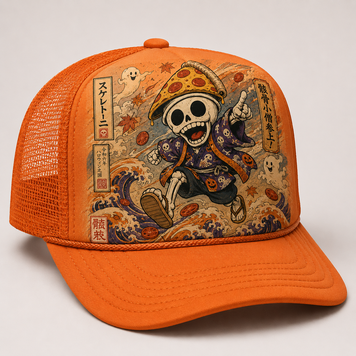 Ukiyo-e Style Skelettoni Trucker Hat