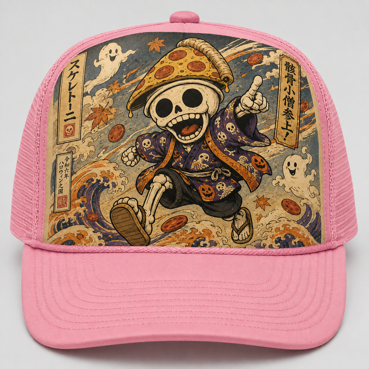 Ukiyo-e Style Skelettoni Trucker Hat