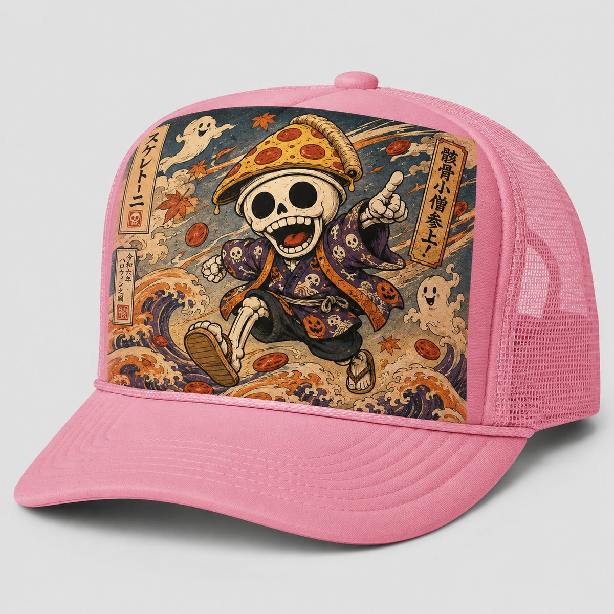 Ukiyo-e Style Skelettoni Trucker Hat