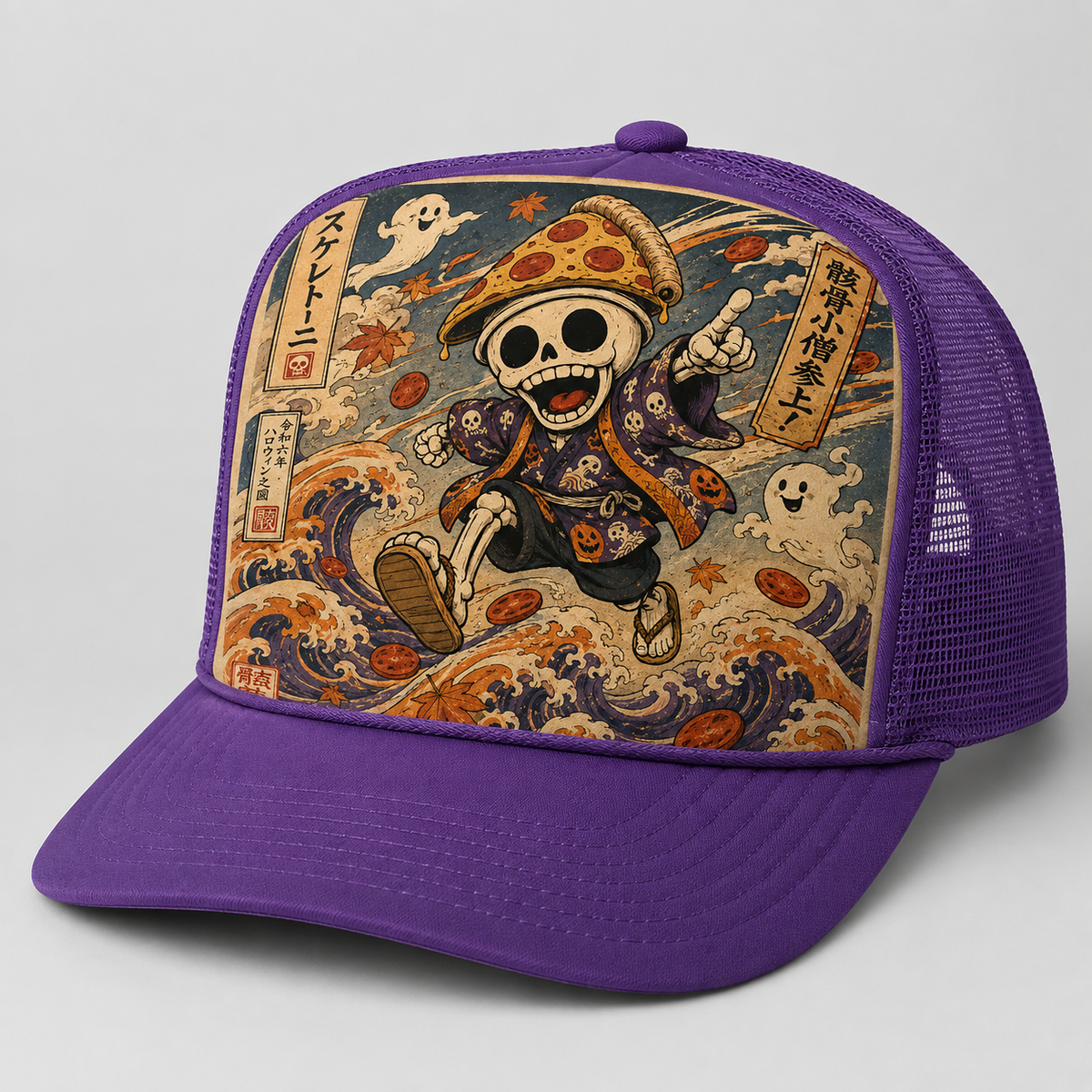 Ukiyo-e Style Skelettoni Trucker Hat