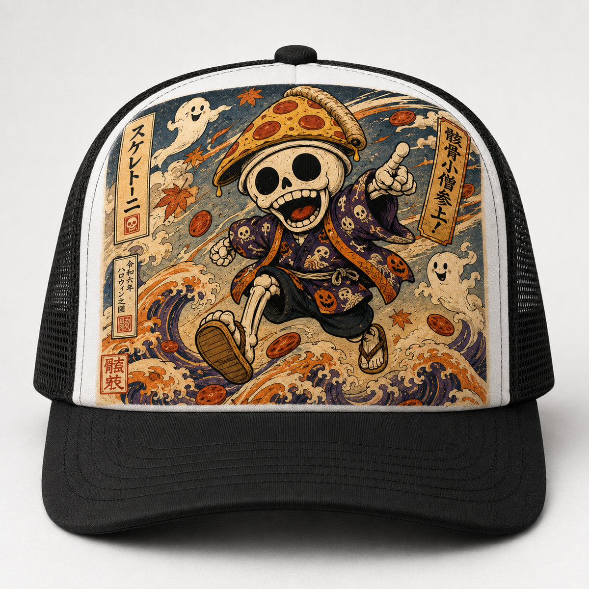 Ukiyo-e Style Skelettoni Trucker Hat