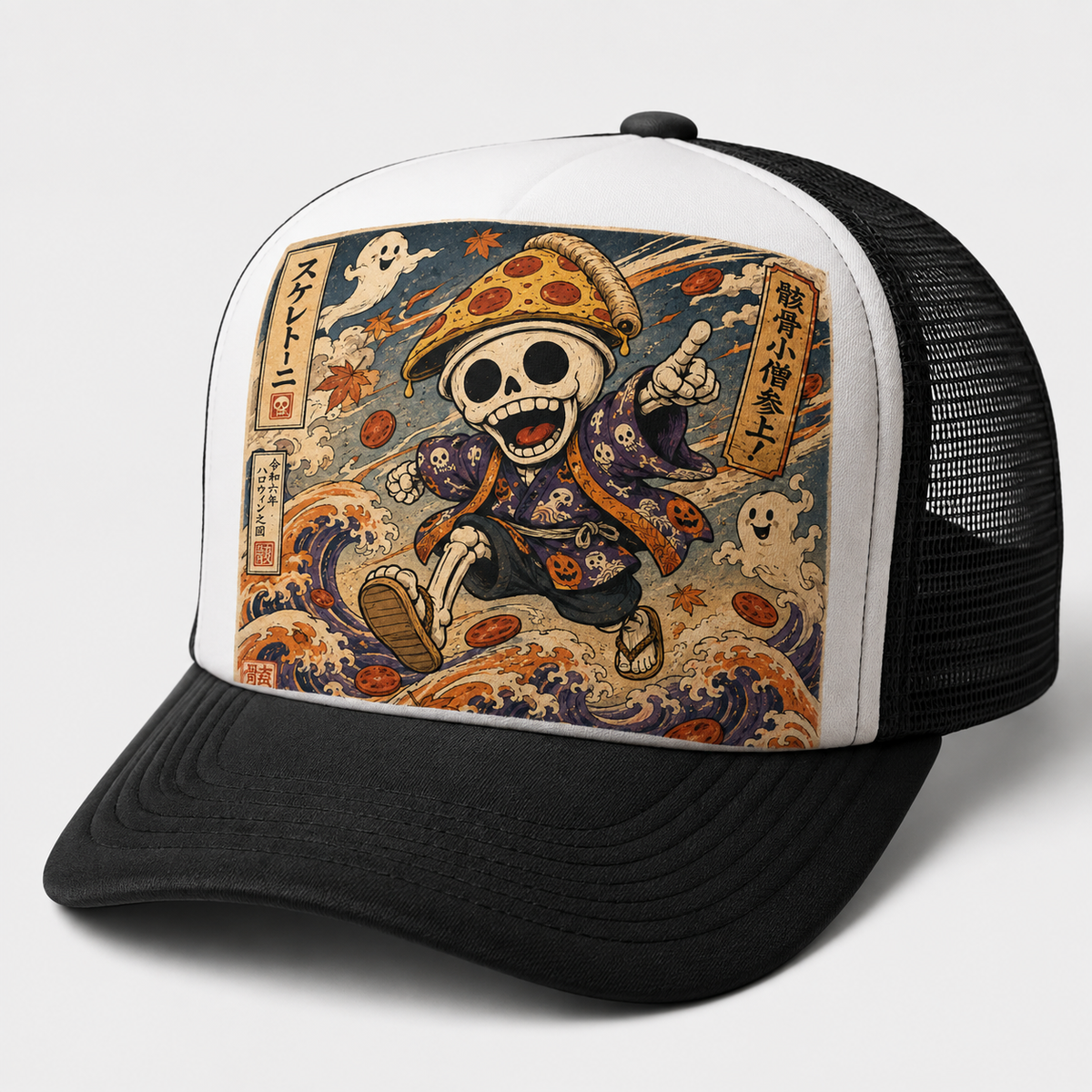 Ukiyo-e Style Skelettoni Trucker Hat