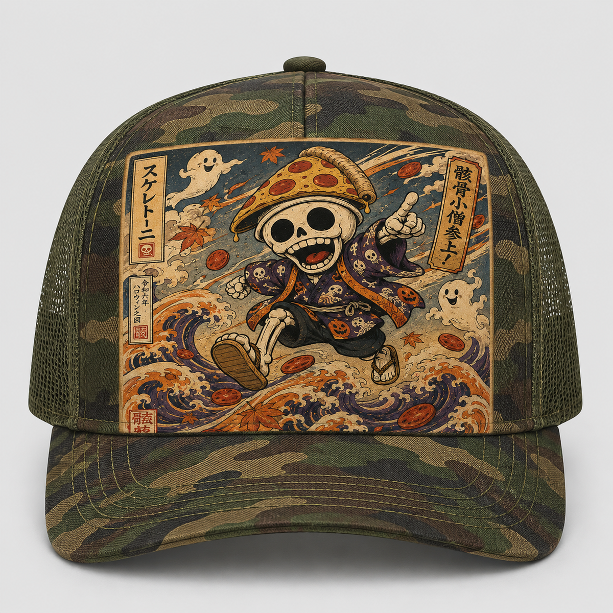 Ukiyo-e Style Skelettoni Trucker Hat