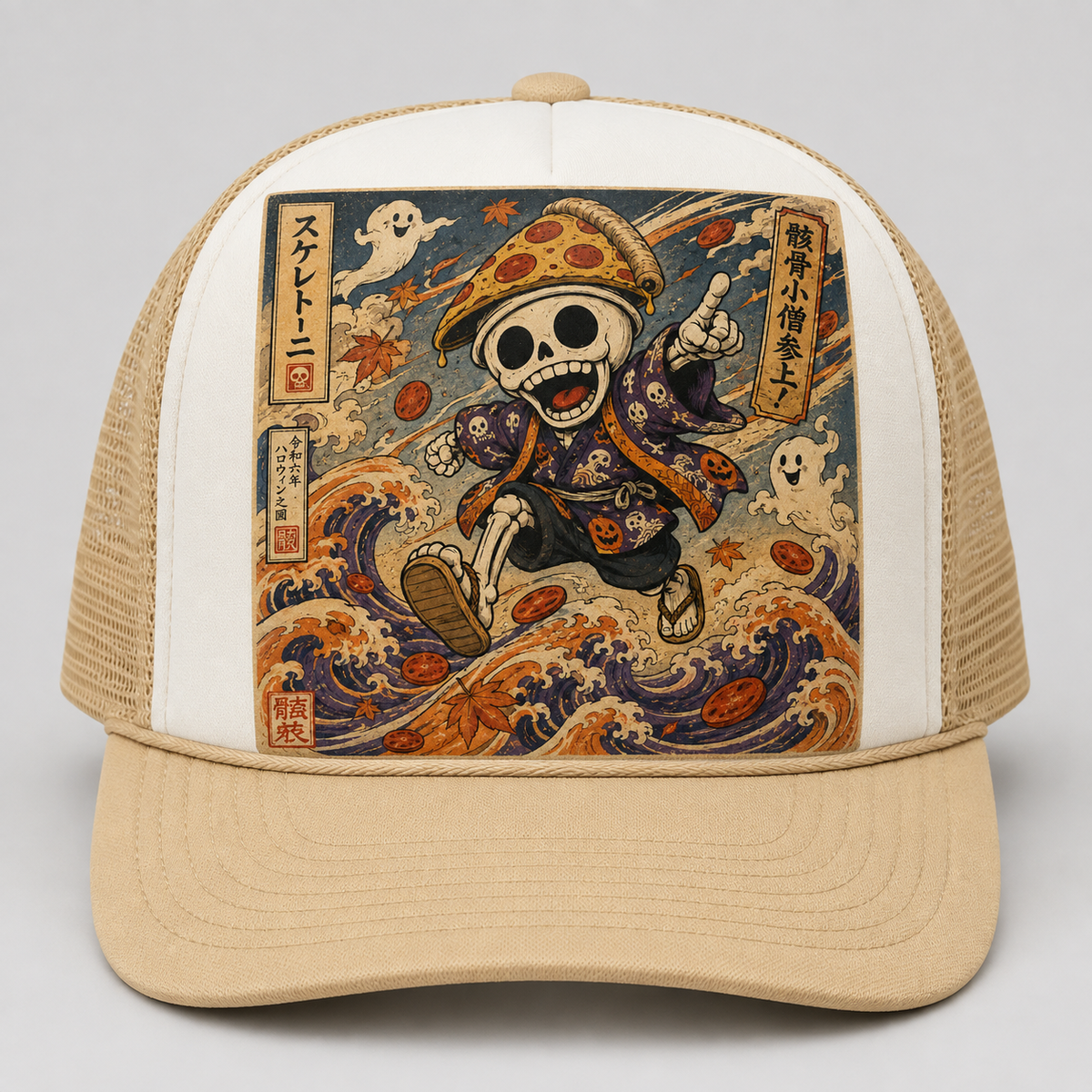 Ukiyo-e Style Skelettoni Trucker Hat