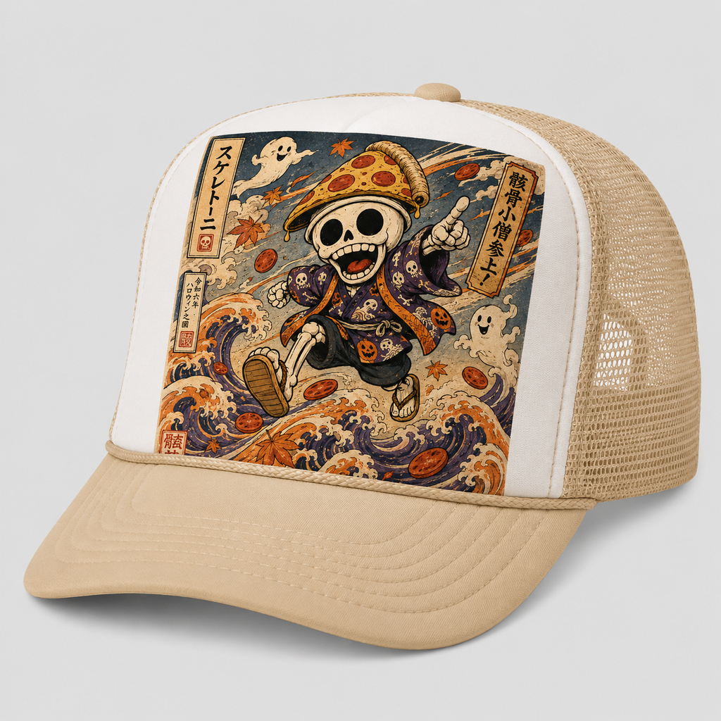 Ukiyo-e Style Skelettoni Trucker Hat