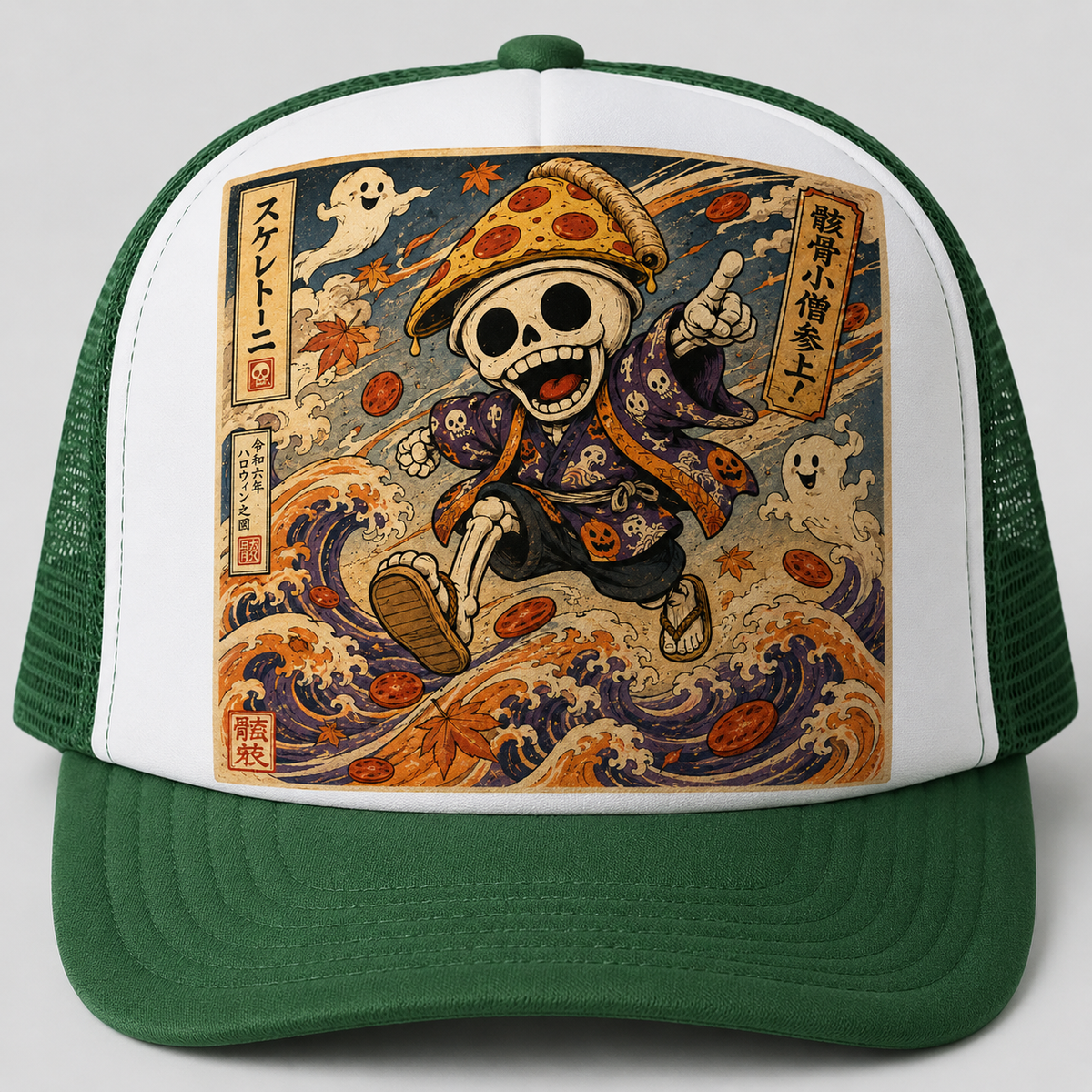 Ukiyo-e Style Skelettoni Trucker Hat
