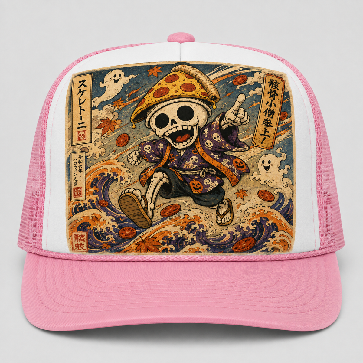 Ukiyo-e Style Skelettoni Trucker Hat