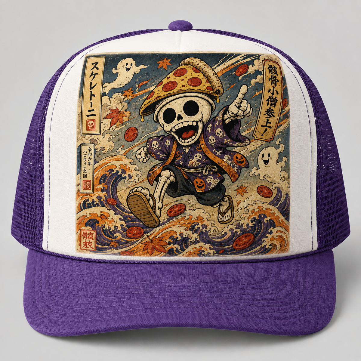 Ukiyo-e Style Skelettoni Trucker Hat
