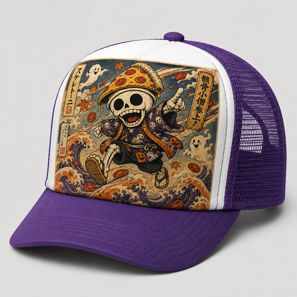 Ukiyo-e Style Skelettoni Trucker Hat