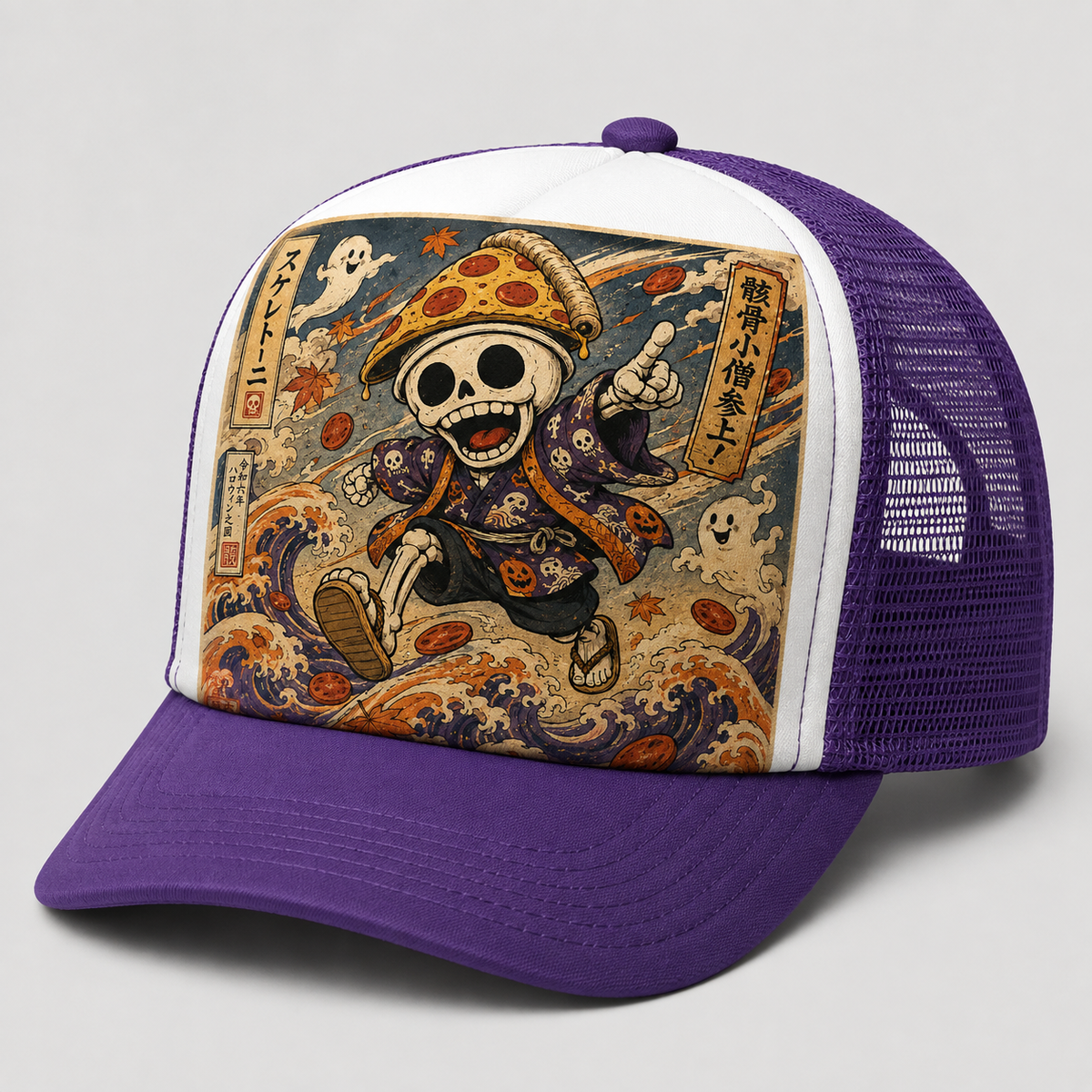 Ukiyo-e Style Skelettoni Trucker Hat