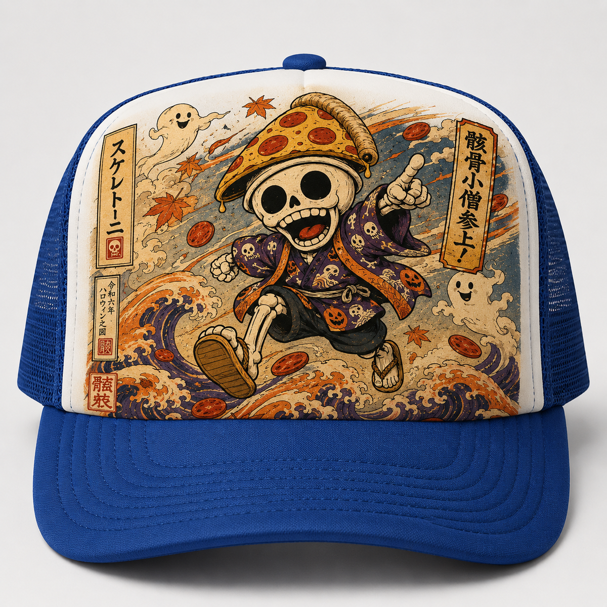 Ukiyo-e Style Skelettoni Trucker Hat