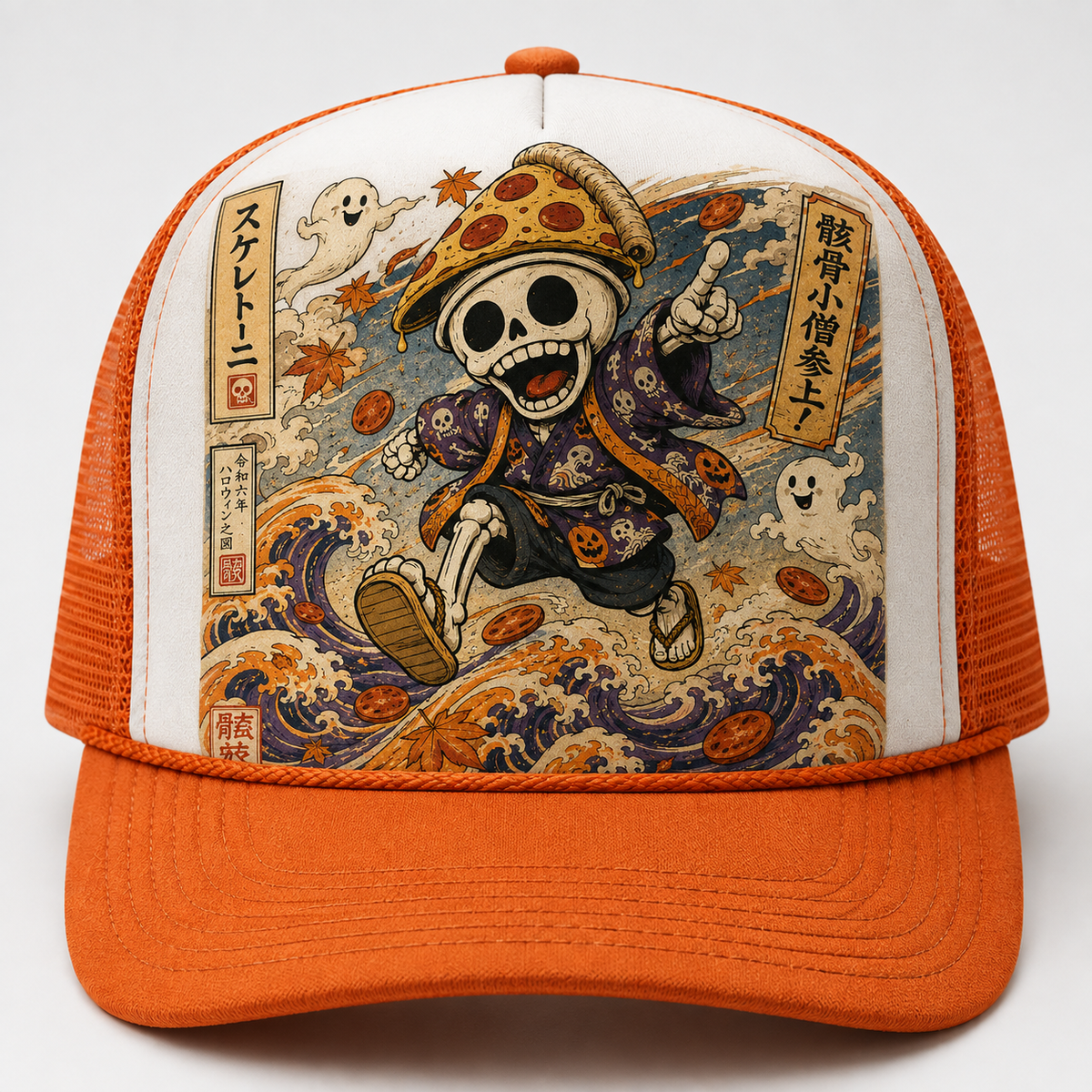 Ukiyo-e Style Skelettoni Trucker Hat