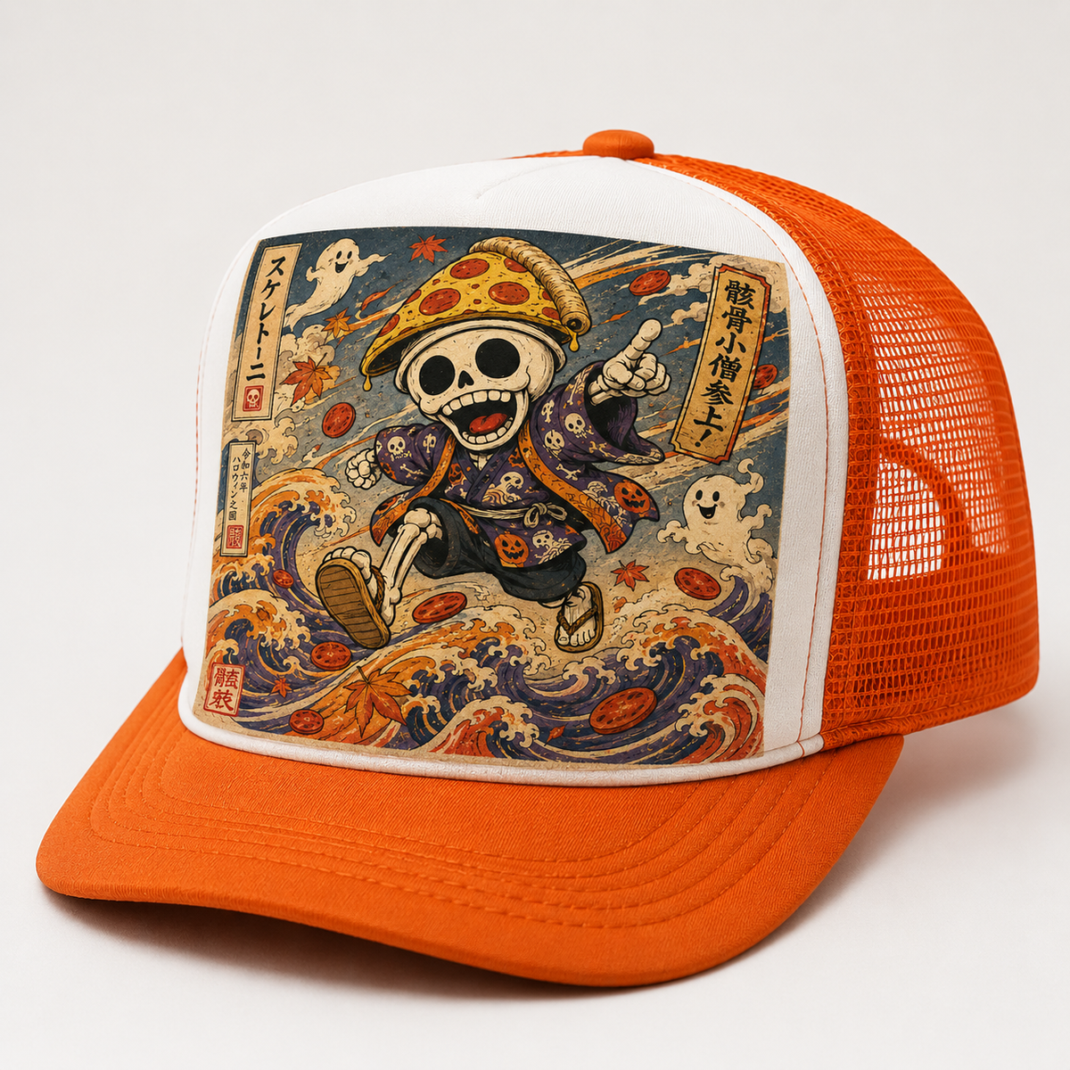 Ukiyo-e Style Skelettoni Trucker Hat