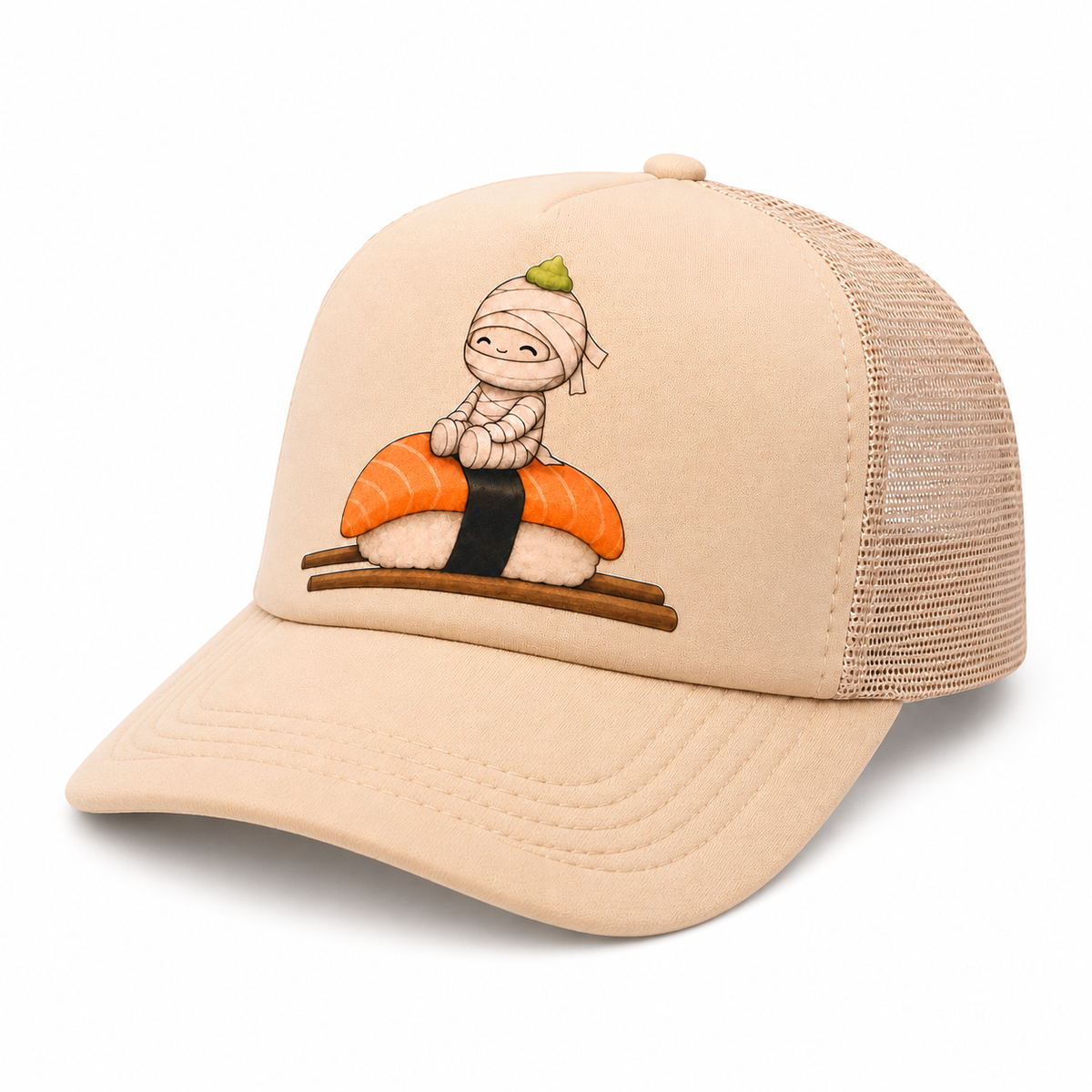 Wasabi & Friends Sushi Trucker Hat - Red & White side view