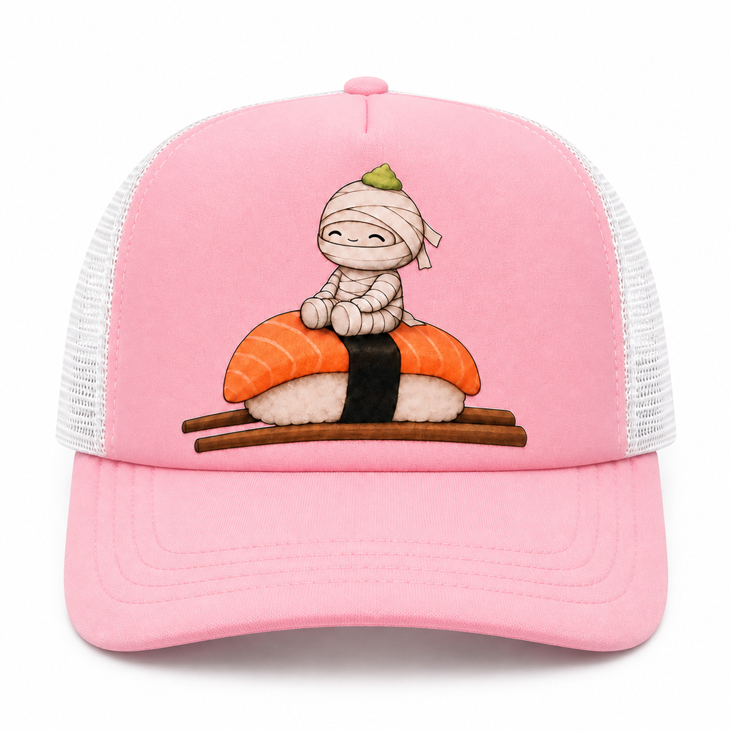 Wasabi & Friends Sushi Trucker Hat - Cream/Tan front view